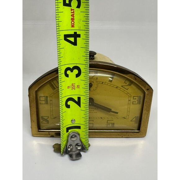 VTG New Haven Art Deco Clock Convex Dial Brass Mantel Clock Decor NOT WORKING - Picture 8 of 8